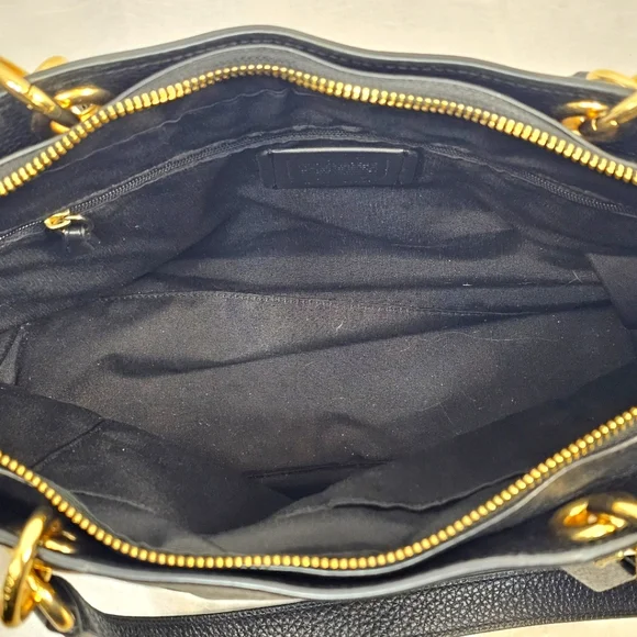 Coach Pebbled Leather Jes Tote F76701 Zip Tote Bag – Black & Gold Authenticated - Picture 9 of 10